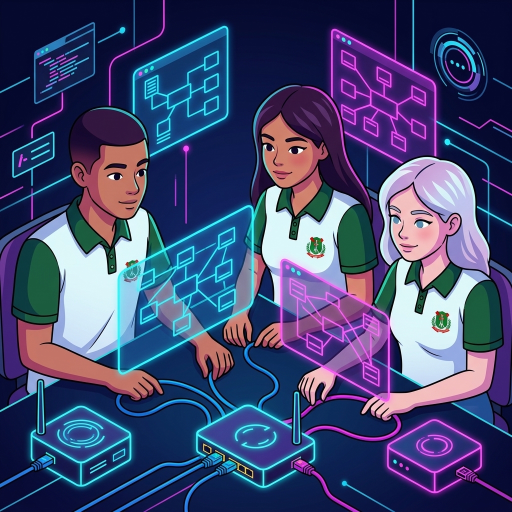 Ilustração da turma P3 Redes